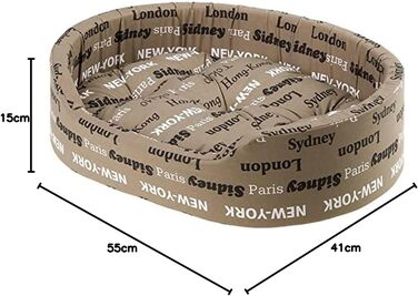 Крісло-лежанка для собак та котів Ferplast, 55 x 41 x 15 см, бавовна, коричнево-бежеве