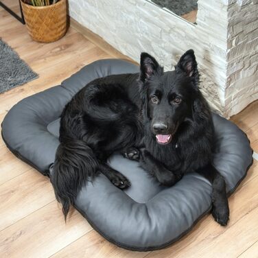 Крісло-ліжко для собак середніх порід Ella від 4L Textil: водостійке, з штучної шкіри, 90x70 см, графіт