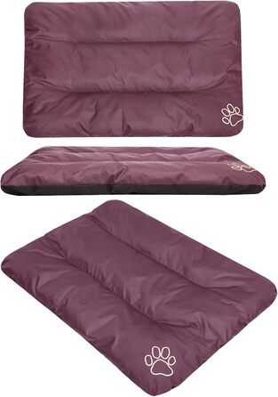 Лежанка для собак ECO: велика, середнього та маленького розміру, 90x60x8 см, Бордовий. Зносостійке, м'яке, для дому та вулиці