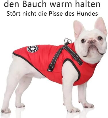 Зимова жилетка для собак, водонепроникний теплий одяг з D-кільцем (зелений, XL) та (червоний, 4XL)