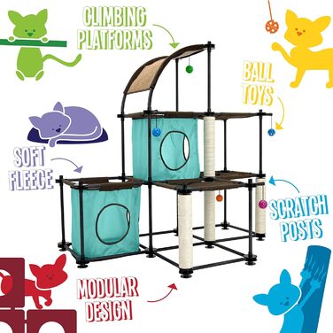 Kitty City Claw Indoor Mega Kit меблі для котів: хвилястий кігтеточка та ліжко для котів