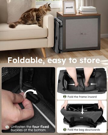 Переносна переносна сумка для котів Pecute Katzentasche, XL, 47x33x30 см, сіра