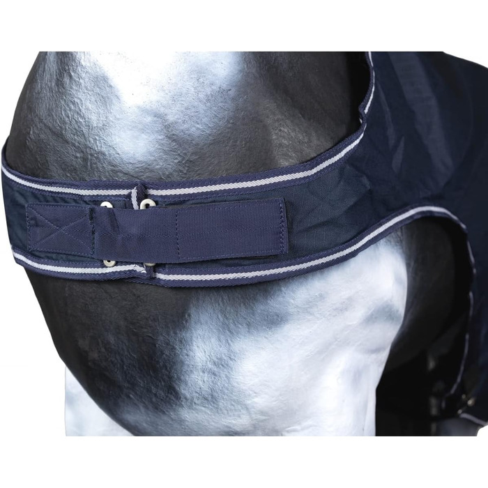 Деки для коней Marengos Comfort: водонепроникна, дихаюча, з флісовою підкладкою та еластичними перехресними ременями, 145 см, колір морський