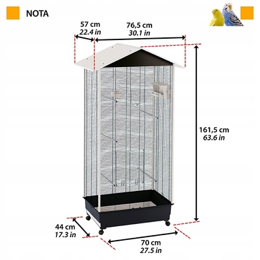 Вольєр Ferplast, 76,5 x 57 x 161,5 см, білий