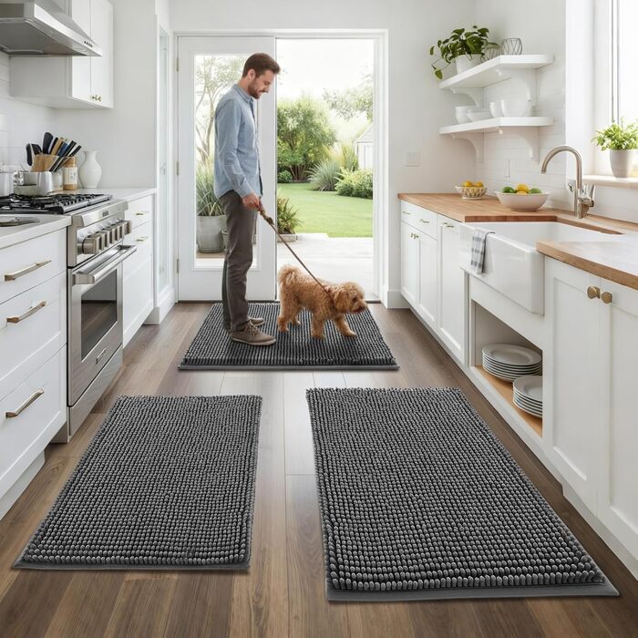 Килимок для собак з мікрофібри: швидковисихаючий, антиковзкий, для дому та вулиці, сірий