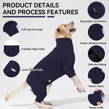 Теплий плед для собак на зиму, флісовий пуловер для собак з ніжками, м'яка чотирилапа куртка для собак маленьких та середніх порід, одяг для собак, флісова піжама (3XL, Синій)