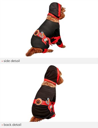 Костюм ніндзя Рубіс: милий та кумедний костюм для домашнього улюбленця, комбінезон з капюшоном, для тематичних вечірок та Хелловіну, розмір M