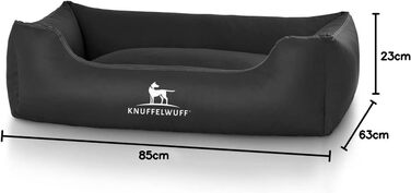 Лягу для собак Knuffelwuff Sidney, чорний, M-L, 85 x 63 см, знімний чохол, легко мити, для великих, середніх та маленьких собак