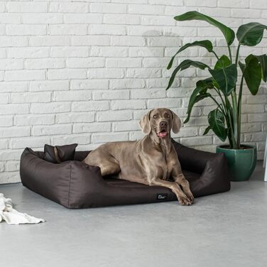 Ортопедичне ліжко для собак Puffi Orto, велике, середнє, маленьке - подушка для собак, килимок для собак з поліестеру - водонепроникне, зносостійке, знеболююче (4XL+|180x130см, Коричневий)