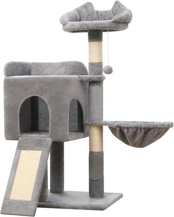 Дряпка для котів, котячий комплекс з сизалю, зручна лежанка та платформа, чорний колір