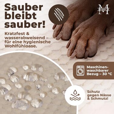 М'яке ліжко для собак Manno з піною з пам'яті ефекту – для середніх та великих собак | Зручне, знімний чохол, неслизьке та водовідштовхувальне | Безкоштовний ковдра та 2 подушки (XL)