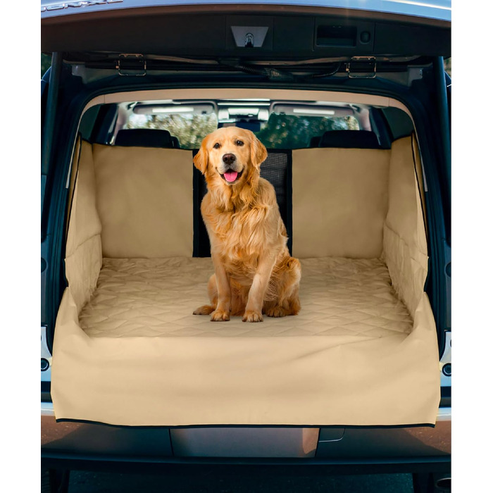 Захисний чохол для собак FrontPet, для заднього сидіння та багажника, універсальний, великий (35' x 40'), колір: бежевий