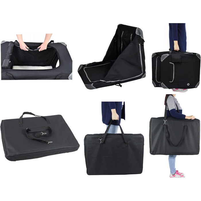 Кіяж для собак EliteField з 3 дверцятами, складаний, м'який, з сумкою для перенесення та флісовим ліжком, для використання в приміщенні та на вулиці, 91.4 x 61 x 71.1 см