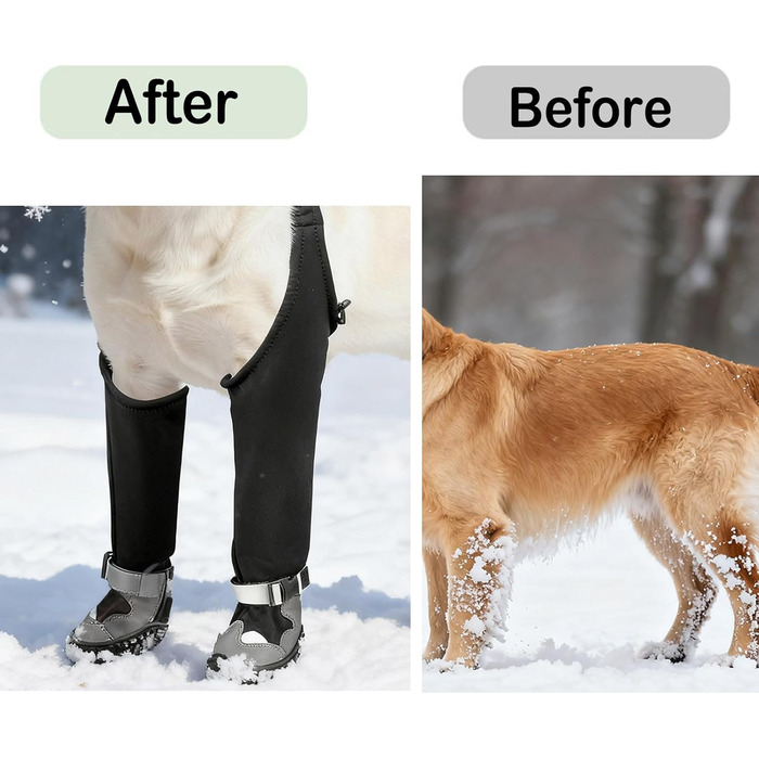 Чоботи для собак з підтримуючою конструкцією, водонепроникні чоботи-регулятори для цуценят, зимові чоботи-снігоступи, антибагряний костюм з чоботами, регульовані підтяжки (XS)
