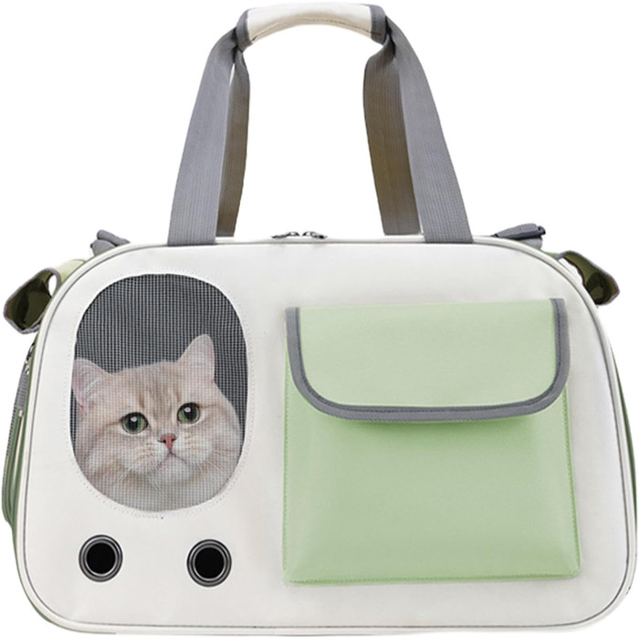 Зручна переноска для тварин: переноска для кота/собаки, складана, зелена