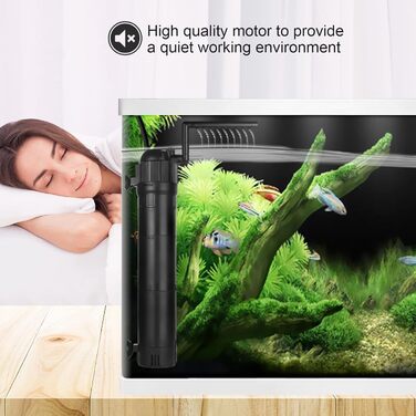 Фільтр для акваріума ITIY 5-в-1 з UV-фільтром, 650 л/год, 6W, з таймером, регульований на 180°, для малих акваріумів, тропічних акваріумів та водосховищ для черепах (8W, 800 л/год, UV: 10W)