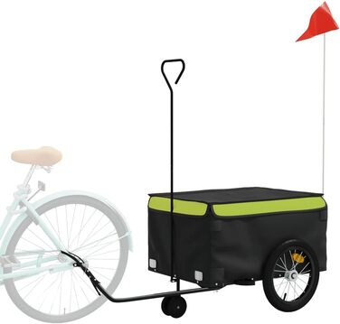 Причіп для велосипеда з металу, чорно-зелений, 45 кг, для собак