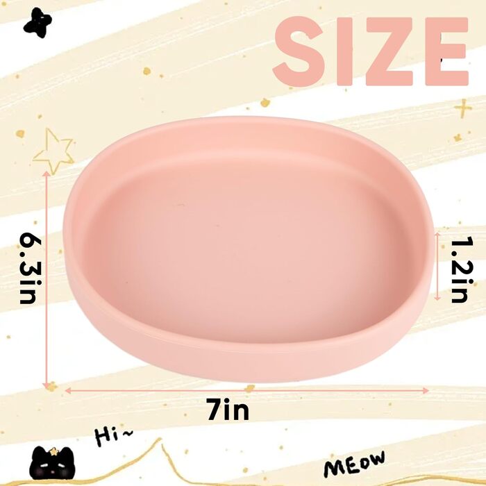 Набори мисок для котів та собак Bebeibon, силіконові, неслизькі, 330 мл, 2 шт. (Рожевий)