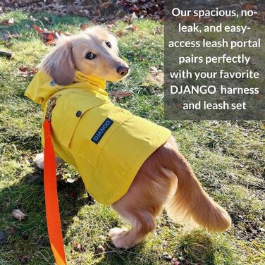 Водонепроникна куртка для собак DJANGO Highland з капюшоном, регульована, легка, червона, для малих і середніх порід, з отвором для повідка, м’якою підкладкою і кишенею
