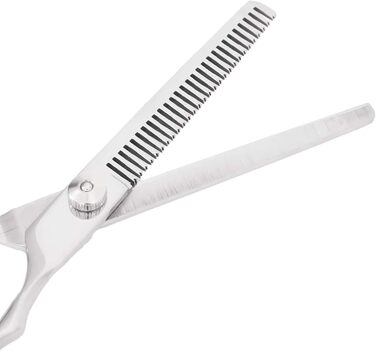 Набір професійних ножиць для собак з витончувальними ножицями, кусачками для нігтів та гребінцем - для всіх пухнастих домашніх тварин, сріблястого кольору, 15,5 x 5,5 см