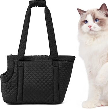 Чорна сумка-переноска для собак та котів: легка, бавовняна, для цуценят та кошенят