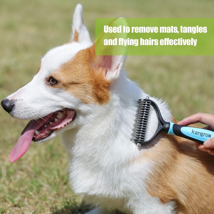 Професійний гребінь для розпушування шерсті котів та собак, 2-стороння сталева щітка для видалення ковтунів та шерсті