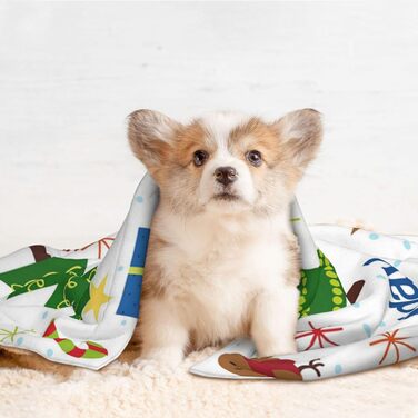 М'яка підстилка для собак та котів ZORIN, 70x50 см, зелена з новорічним дизайном