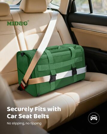 Трансформер для котів MIDOG: м'яка переноска з TSA-сертифікацією, для подорожей літаком, під сидіння, з розширеним простором та надійними застібками. Оливковий/Листяний колір