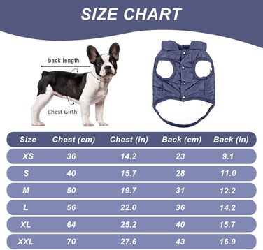 Тепла куртка для собак Meioro, зимова, з підкладкою, для французького бульдога, мопса, блакитна, XXL