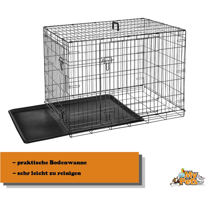 Клітка для собак MYPETS X-Treme Safe з піддоном, для дому та вулиці, 91x60x66 см