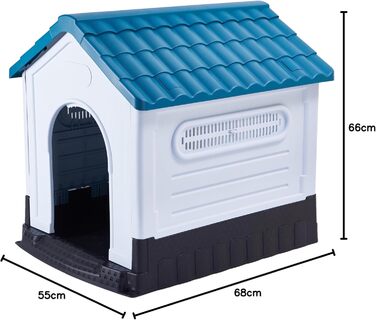 Кізочок для собак Lanco - вольєр для маленьких собак, внутрішній та зовнішній, 68x55x66 см, блакитний та білий