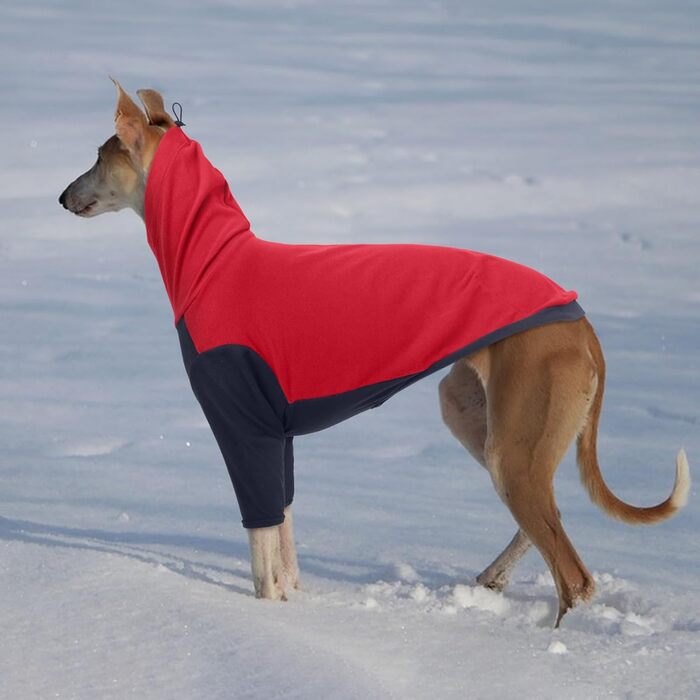 Теплий зимовий пуловер для грейхаундів та інших породистих собак, флісова куртка, піжама, жилет, червоний (L)