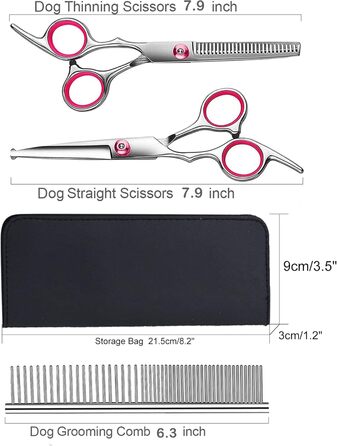 Ножиці для грумінгу собак, ножиці для догляду за шерстю, фінішна ножиця, вигнуті ножиці, з нержавіючої сталі, чорний колір