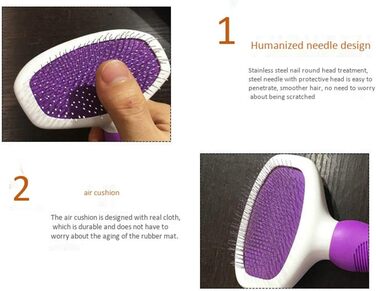 Інструмент для видалення шерсті для собак та котів, гребінець для грумінгу, фіолетовий, для короткої шерсті