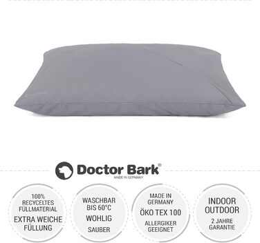 М'яке ліжко для собак середніх порід GreenLabel Country-Kissen M, світло-сірий колір, легко миється