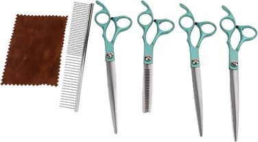 Набір для грумінгу собак: ножиці, 17.8 см, зелені, для собак, котів та кроликів