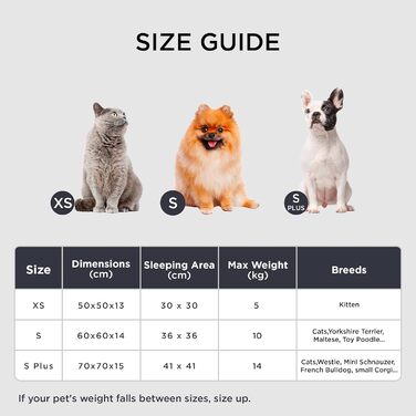 Кругле ліжко для котів BEDSURE Ø 60 см, м'яке, плюшеве, для котів та маленьких собак, 60x60x14 см