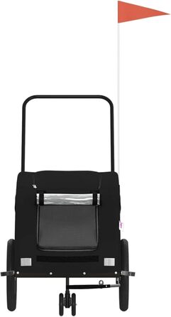 Причіп для собак Robuster Oxford, чорний, сталь, PVC, вантажопідйомність 45 кг, 68 x 137 x 72 см