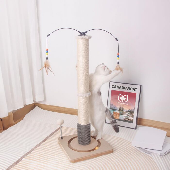 Котячий стовпчик Lilly - інтерактивне котяче іграшкове обладнання для самостійних занять | 78 см | 33 x 33 x 80 см