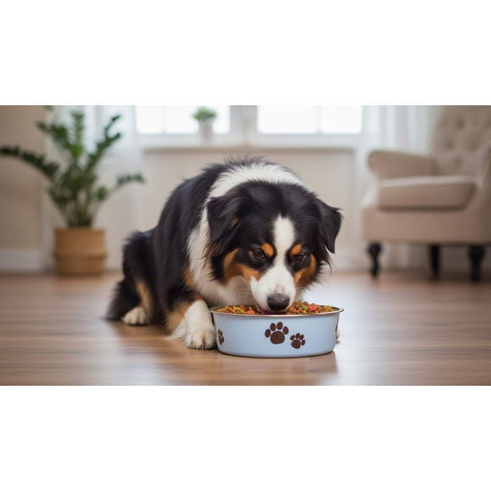 Миска для собак з нержавіючої сталі Petslino Hellblau XL, 2200 мл, з гравіюванням, антиковзаюча, для великих собак