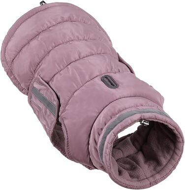 Зимовий теплий водонепроникний одяг для собак, куртка для малих та середніх порід, з флісовою підкладкою, жилет для цуценят з коміром з хутром, світловідбиваючий, на липучках (Рожевий, M)