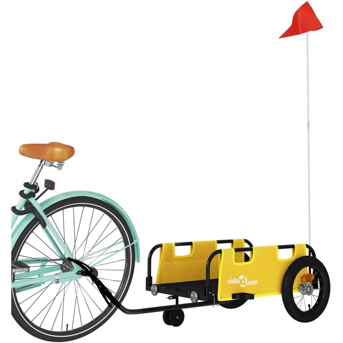 Причіп для велосипеда: вантажний, для собак, жовтий, Oxford, міцний, легко монтується