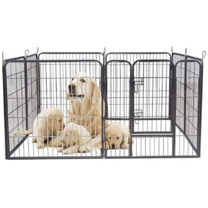 Загорожа для цуценят MYPETS, 8 секцій, 80x60 см, манеж для собак, металевий вольєр для молодих собак
