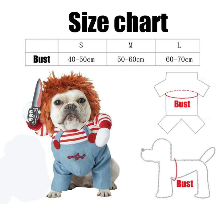 Костюм для собак на Хелловін: жахливий косплей для тварин, вечірка, рольові ігри, святкування (M)