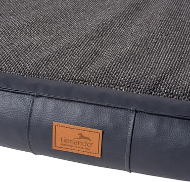 Ортопедичне ліжко для собак Tierlando® Linus Ortho Plus, 110x90 см, з віскоеластичною матрацом, штучна шкіра, графіт