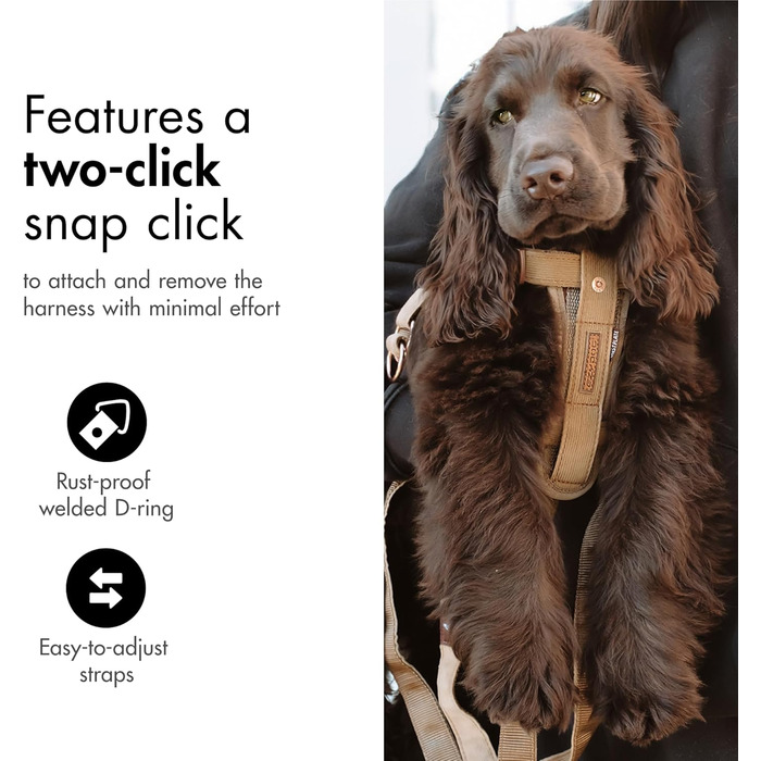 Шлейка для собак EzyDog Auto з кріпленням для безпеки, для малих, середніх та великих собак, світловідбиваюча, з підкладкою (L, Camo)