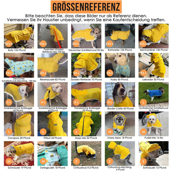 Водонепроникний дощовик для собак Eyein, жовтий, XS - теплий, з капюшоном та світловідбиваючими смугами