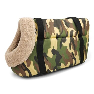 Румплекс Сумка-переноска для собак, миюча, м'яка, плюшева, комфортна, для собак, на плече, для маленьких собак до 5 кг (Камуфляж)