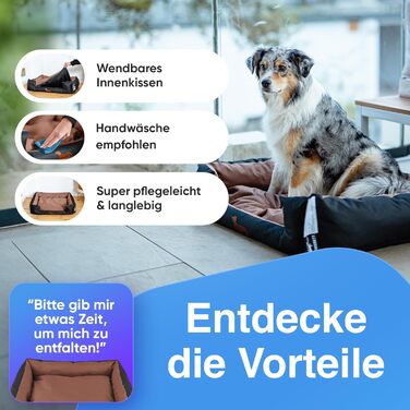 Ліжко для собак: міцне та зручне, підходить для великих та маленьких собак, цуценят та літніх тварин. Зручне собаче ліжко, кошик для собак, різні кольори (L, онікс)