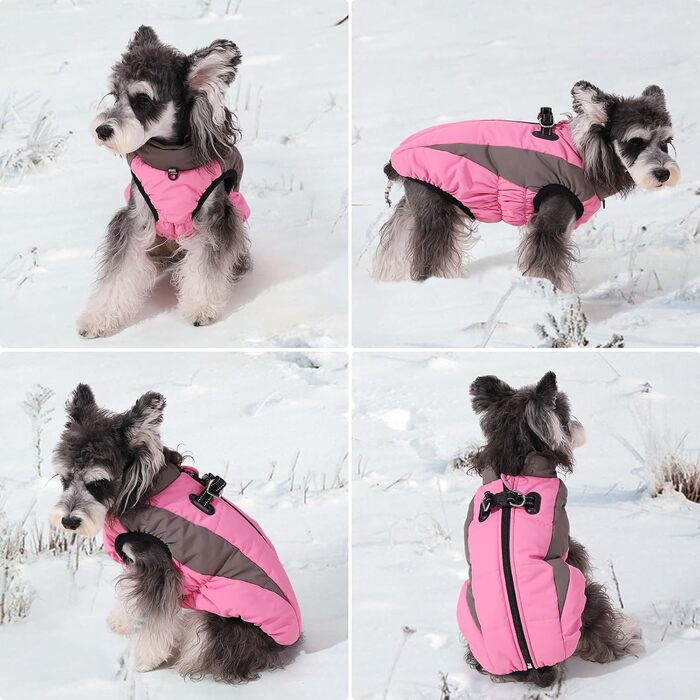 Тепла зимова куртка для собак, Kate Weather, вітронепроникна, світловідбиваюча, флісова, з отвором для шлейки, тепла флісова жилетка для собак, розмір X, куртка для собак на блискавці, зимовий костюм для собак, зелений (XX-Large, рожевий)